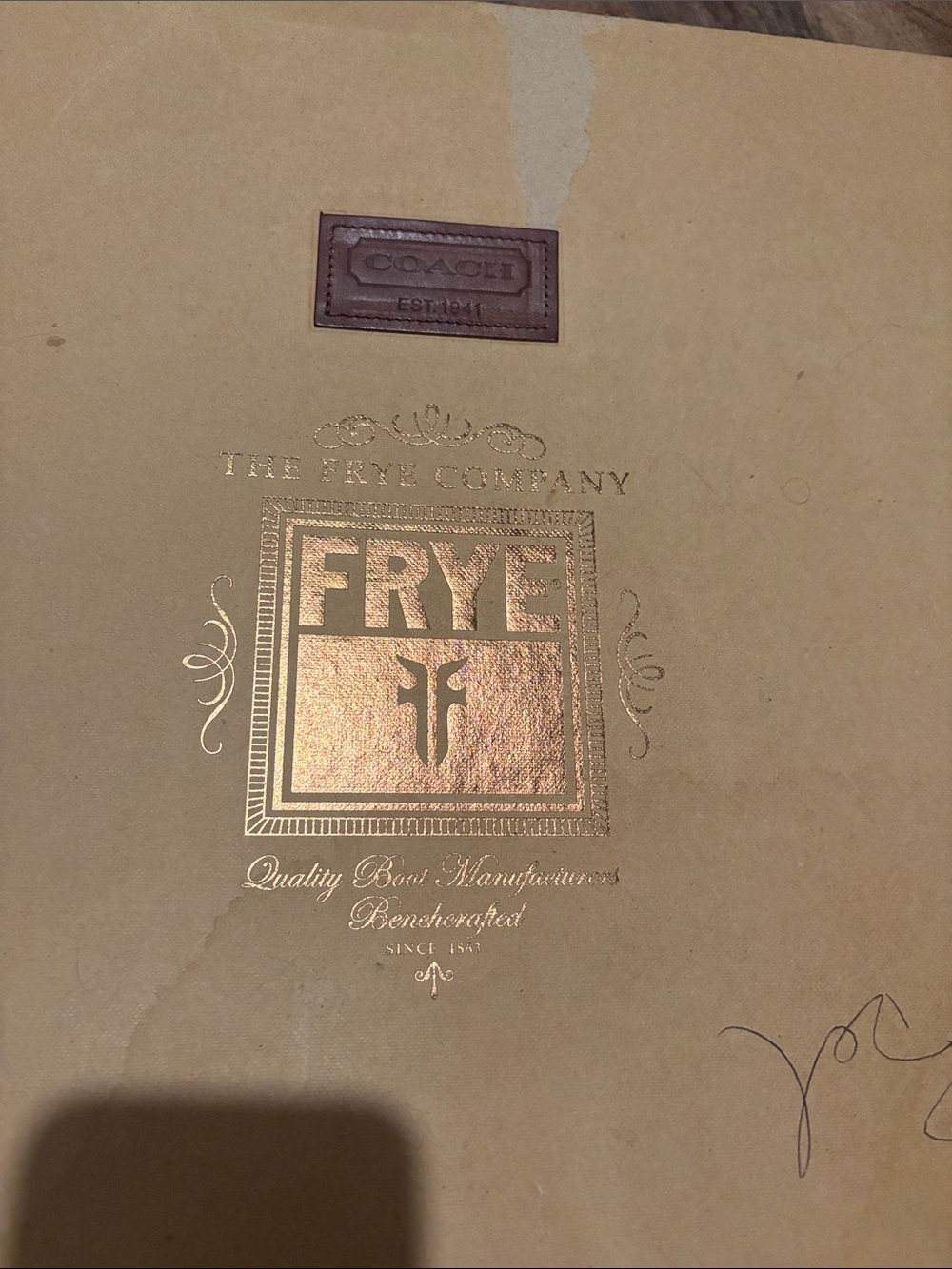 Frye Campus Boots Frye/Coach Cognac Leather Embossed Logo Boots - Picture 14 of 15